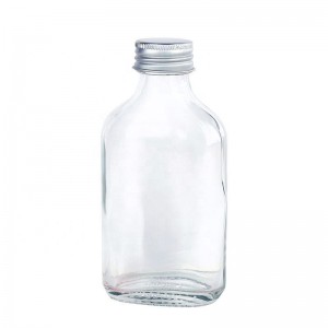 Bouteille d'alcool vide transparente de 100 ml avec couvercle en aluminium rotatif